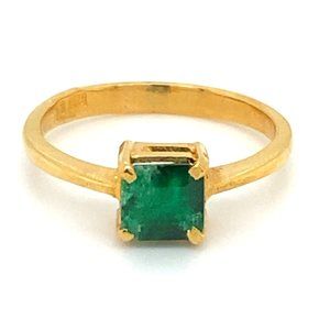 Emerald 1.44ct Solid 22K Yellow Gold Ring